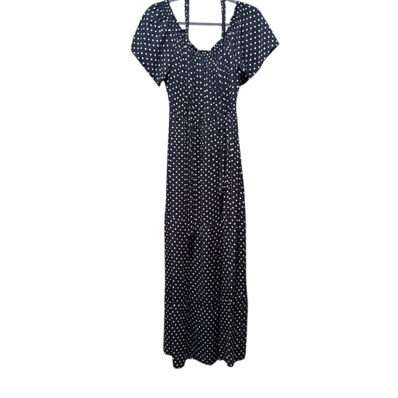 Navy Blue Polka Dot Dress - Picture 4 of 9